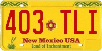 NM license plate 403TLI