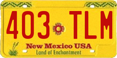 NM license plate 403TLM