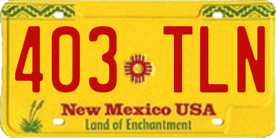 NM license plate 403TLN