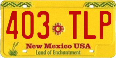 NM license plate 403TLP