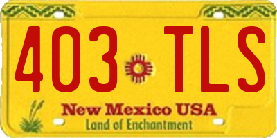 NM license plate 403TLS