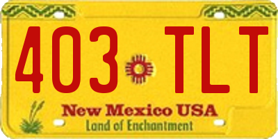 NM license plate 403TLT
