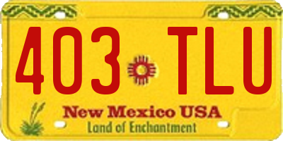 NM license plate 403TLU
