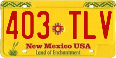 NM license plate 403TLV
