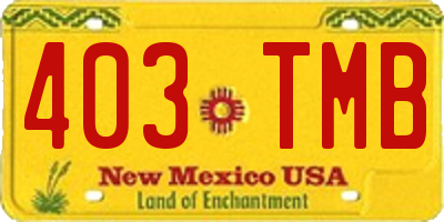 NM license plate 403TMB