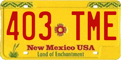 NM license plate 403TME