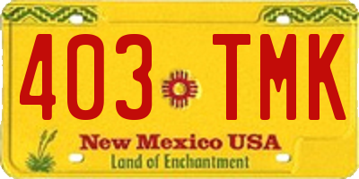 NM license plate 403TMK