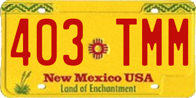 NM license plate 403TMM