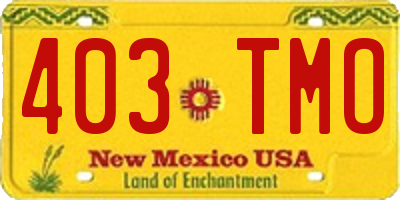 NM license plate 403TMO