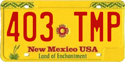 NM license plate 403TMP