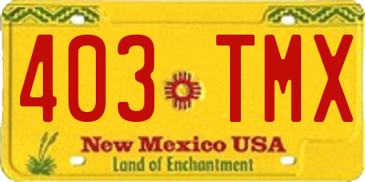 NM license plate 403TMX