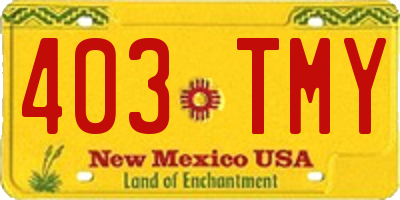 NM license plate 403TMY