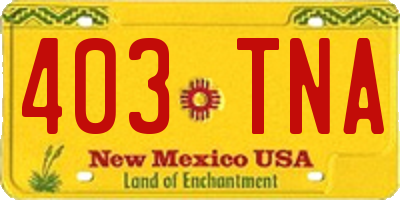 NM license plate 403TNA