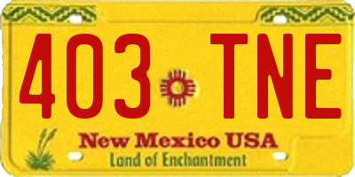NM license plate 403TNE