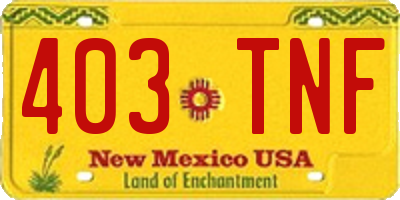 NM license plate 403TNF