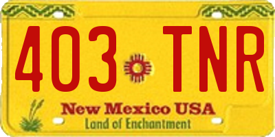NM license plate 403TNR