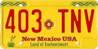 NM license plate 403TNV