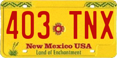 NM license plate 403TNX