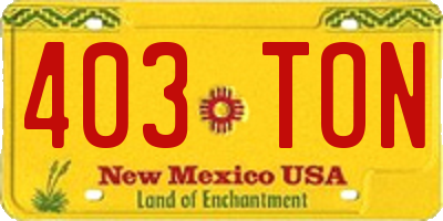 NM license plate 403TON
