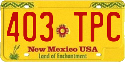NM license plate 403TPC