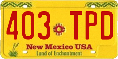 NM license plate 403TPD