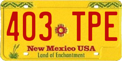 NM license plate 403TPE