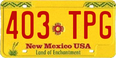NM license plate 403TPG
