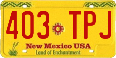 NM license plate 403TPJ