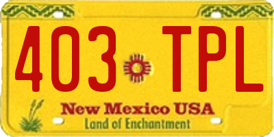 NM license plate 403TPL