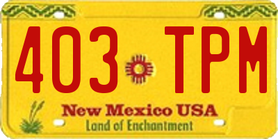 NM license plate 403TPM