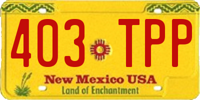 NM license plate 403TPP