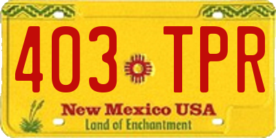 NM license plate 403TPR