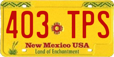 NM license plate 403TPS