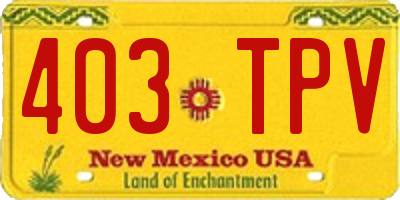 NM license plate 403TPV