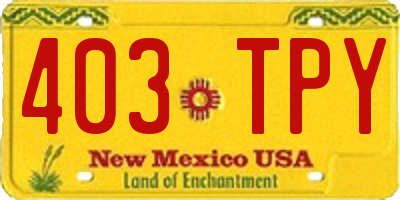 NM license plate 403TPY