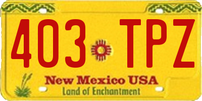 NM license plate 403TPZ