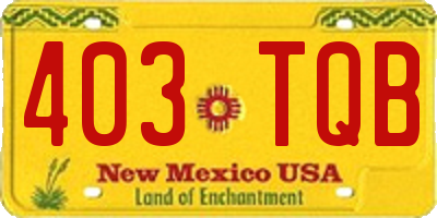 NM license plate 403TQB