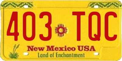 NM license plate 403TQC