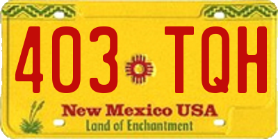 NM license plate 403TQH