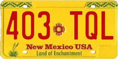 NM license plate 403TQL