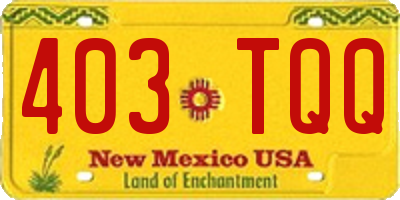 NM license plate 403TQQ