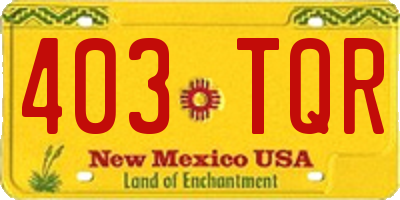 NM license plate 403TQR