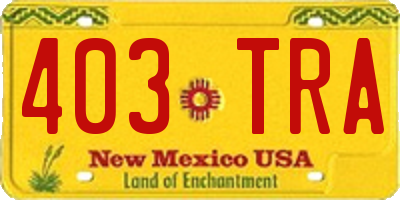 NM license plate 403TRA