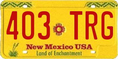 NM license plate 403TRG
