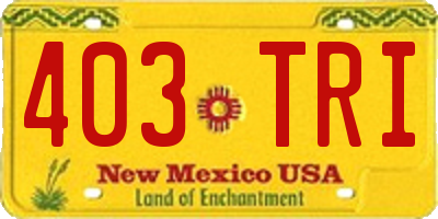 NM license plate 403TRI