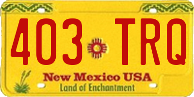 NM license plate 403TRQ