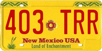 NM license plate 403TRR