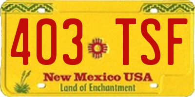 NM license plate 403TSF