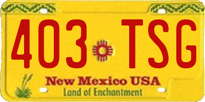 NM license plate 403TSG