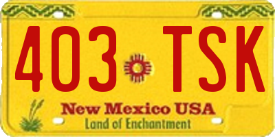 NM license plate 403TSK